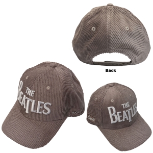 The Beatles - Drop T Logo & Apple Corduroy Grey Baseball Cap ryhmässä MERCHANDISE / Lippis /  /  @ Bengans Skivbutik AB (5671080)