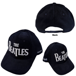 The Beatles - Drop T Logo & Apple Corduroy Navy Baseball Cap ryhmässä MERCHANDISE / Lippis /  /  @ Bengans Skivbutik AB (5671081)
