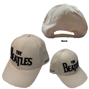 The Beatles - Drop T Logo & Apple Corduroy Natrl Baseball Cap ryhmässä MERCHANDISE / Lippis /  /  @ Bengans Skivbutik AB (5671082)