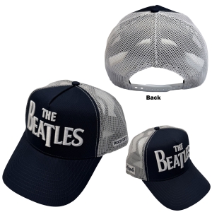The Beatles - Drop T Logo & Apple Navy/Wht Mesh-Back Cap ryhmässä MERCHANDISE / Lippis /  /  @ Bengans Skivbutik AB (5671086)