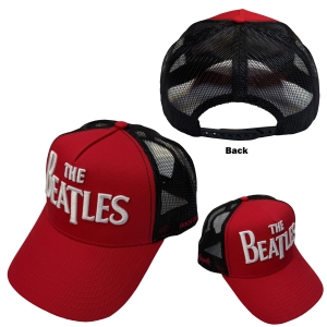 The Beatles - Drop T Logo & Apple Red/Bl Mesh-Back Cap ryhmässä MERCHANDISE / Lippis /  /  @ Bengans Skivbutik AB (5671087)