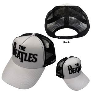 The Beatles - Drop T Logo & Apple Wht/Bl Mesh-Back Cap ryhmässä MERCHANDISE / Lippis /  /  @ Bengans Skivbutik AB (5671088)