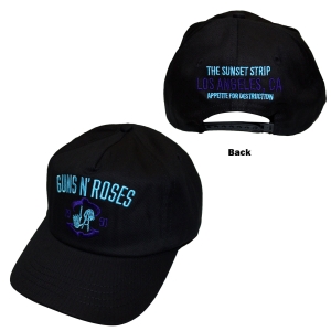 Guns N Roses - Sunset Strip 91 Bl Baseball Cap ryhmässä MERCHANDISE / Lippis /  /  @ Bengans Skivbutik AB (5671100)