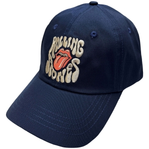 The Rolling Stones - Swirl Tongue Logo Navy Baseball Cap ryhmässä MERCHANDISE / Lippis /  /  @ Bengans Skivbutik AB (5671120)