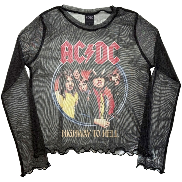 Ac/Dc - Highway To Hell Lady Bl Mesh Crop ryhmässä MERCHANDISE / T-paita / Nyheter / Hårdrock @ Bengans Skivbutik AB (5673988r)