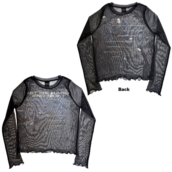 Billie Eilish - Hmhas Tracklist Lady Bl Mesh Crop ryhmässä MERCHANDISE / T-paita / Nyheter / Pop-Rock @ Bengans Skivbutik AB (5673990r)