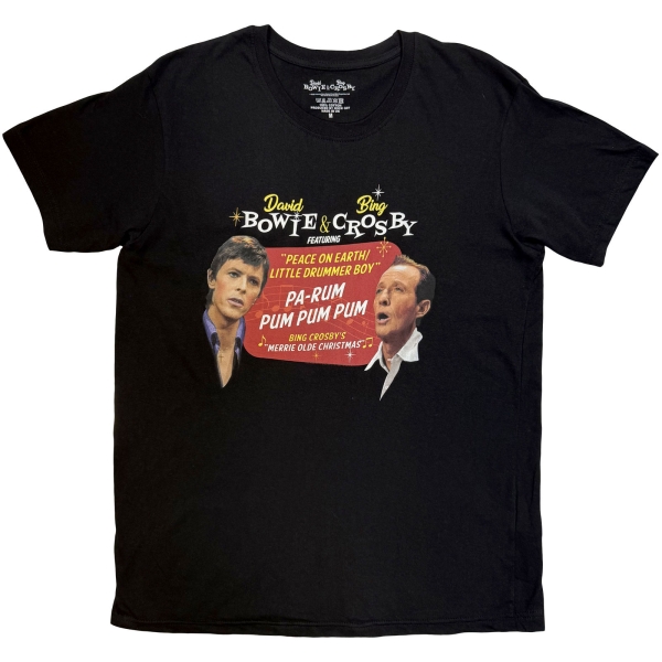 David Bowie & Bing Crosby - Little Drummer Boy Uni Bl T-Shirt ryhmässä MERCHANDISE / T-paita / Nyheter / Pop-Rock @ Bengans Skivbutik AB (5673991r)