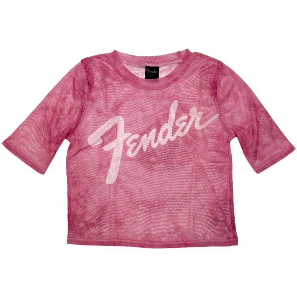 Fender - Classic Logo Lady Pink Mesh Crop ryhmässä MERCHANDISE / T-paita / Nyheter / Pop-Rock @ Bengans Skivbutik AB (5674000r)