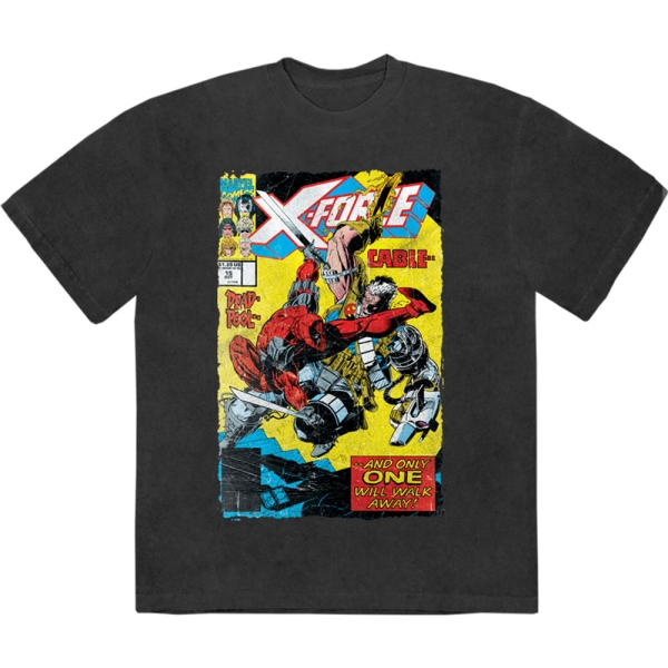 Marvel Comics - X-Force Cable & Deadpool Stone Wash Uni Bl T-Shirt ryhmässä MERCHANDISE / T-paita / Nyheter / Film-Musikal @ Bengans Skivbutik AB (5674009r)