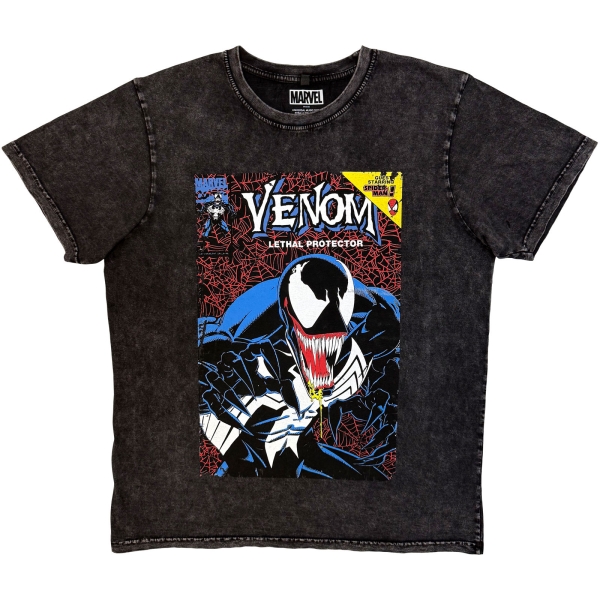 Marvel Comics - Venom Lethal Protector Stone Wash Uni Bl T-Shirt ryhmässä MERCHANDISE / T-paita / Nyheter / Film-Musikal @ Bengans Skivbutik AB (5674016r)
