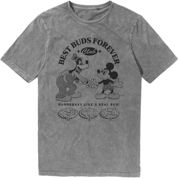 Disney - Mm Best Buds Forever Club Stone Wash Uni Grey T-Shirt ryhmässä MERCHANDISE / T-paita / Nyheter / Film-Musikal @ Bengans Skivbutik AB (5674023r)