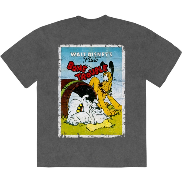 Disney - Pluto Bone Trouble Stone Wash Uni Char T-Shirt ryhmässä MERCHANDISE / T-paita / Nyheter / Film-Musikal @ Bengans Skivbutik AB (5674031r)
