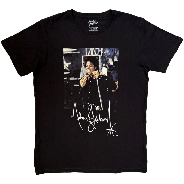 Michael Jackson - Signature Uni Bl T-Shirt ryhmässä MERCHANDISE / T-paita / Nyheter / Pop-Rock @ Bengans Skivbutik AB (5674539r)
