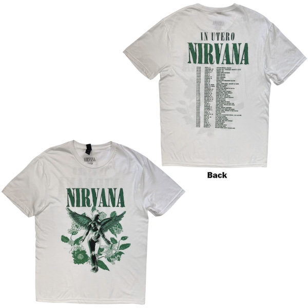 Nirvana - Unisex T-Shirt: In Utero Green (White) (Back Print) ryhmässä MERCHANDISE / T-paita / Pop-Rock @ Bengans Skivbutik AB (5674543r)