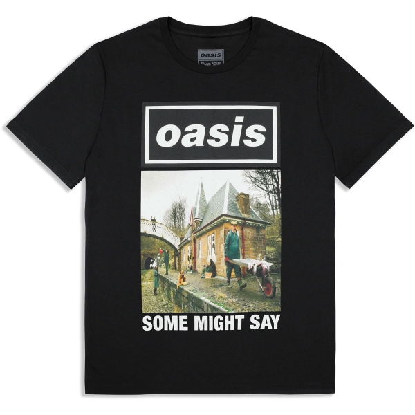 Oasis - Some Might Say Single Cover Bl T-Shirt ryhmässä MERCHANDISE / T-paita / Nyheter / Pop-Rock @ Bengans Skivbutik AB (5674554r)