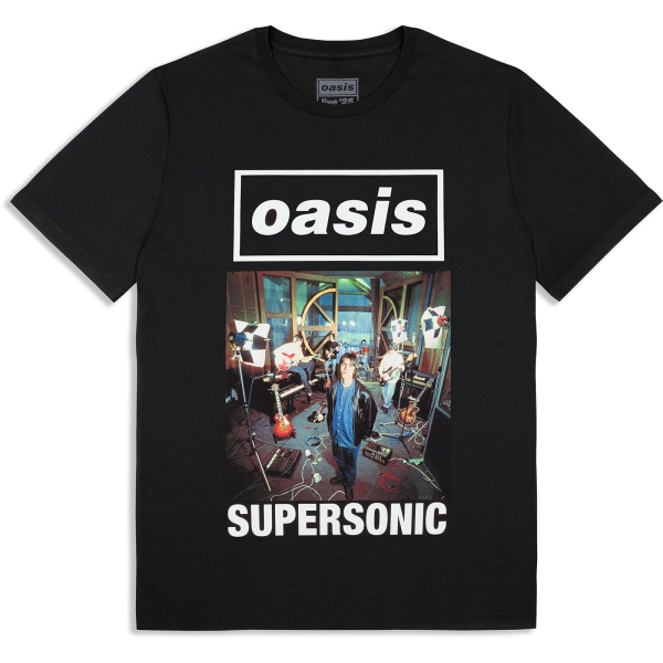 Oasis - Supersonic Single Cover Bl T-Shirt ryhmässä MERCHANDISE / T-paita / Nyheter / Pop-Rock @ Bengans Skivbutik AB (5674562r)