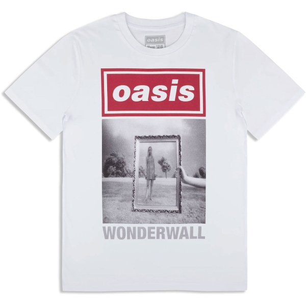 Oasis - Wonderwall Single Cover Wht T-Shirt ryhmässä MERCHANDISE / T-paita / Nyheter / Pop-Rock @ Bengans Skivbutik AB (5674564r)