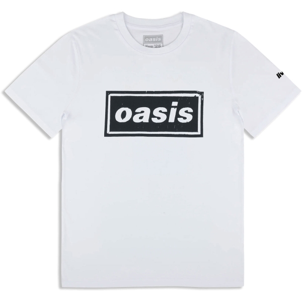 Oasis - Stencil Logo Wht T-Shirt ryhmässä MERCHANDISE / T-paita / Nyheter / Pop-Rock @ Bengans Skivbutik AB (5674567r)