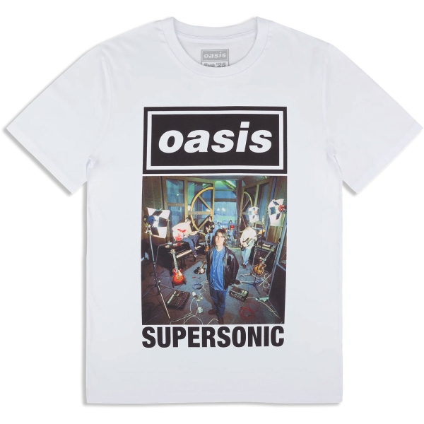 Oasis - Supersonic Single Cover Wht T-Shirt ryhmässä MERCHANDISE / T-paita / Nyheter / Pop-Rock @ Bengans Skivbutik AB (5674573r)