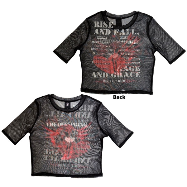 Offspring - Rise & Fall Lady Bl Mesh Crop T-Shirt ryhmässä MERCHANDISE / T-paita / Nyheter / Punk @ Bengans Skivbutik AB (5674574r)