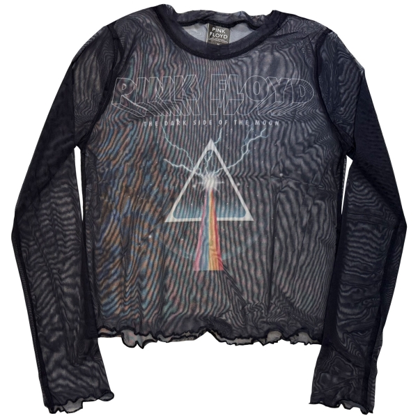 Pink Floyd - Lightning Prism Lady Navy Mesh Crop T-Shirt ryhmässä MERCHANDISE / T-paita / Nyheter / Pop-Rock @ Bengans Skivbutik AB (5674575r)