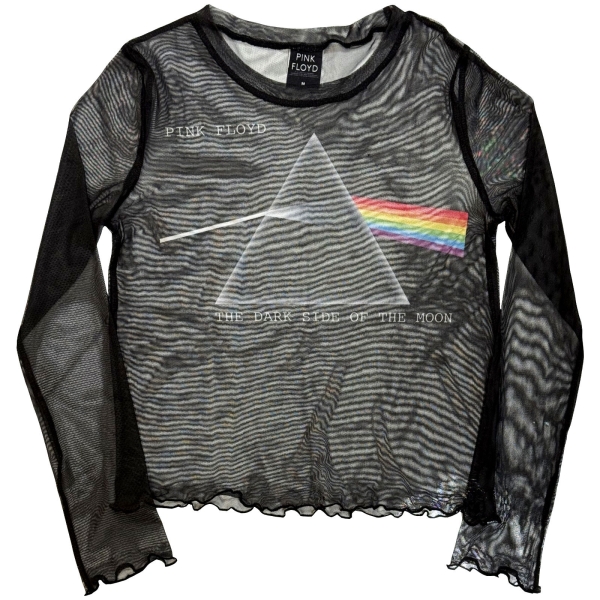 Pink Floyd - Dsotm Courier Lady Bl Mesh Crop T-Shirt ryhmässä MERCHANDISE / T-paita / Nyheter / Pop-Rock @ Bengans Skivbutik AB (5674576r)