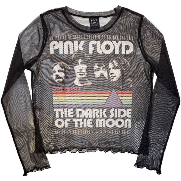 Pink Floyd - Vintage Stripes Lady Bl Mesh Crop T-Shirt ryhmässä MERCHANDISE / T-paita / Nyheter / Pop-Rock @ Bengans Skivbutik AB (5674577r)