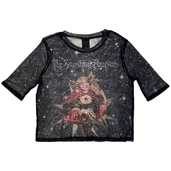 The Smashing Pumpkins - Mellon Collie Art 3 Lady Bl Mesh Crop T-Shirt ryhmässä MERCHANDISE / T-paita / Nyheter / Pop-Rock @ Bengans Skivbutik AB (5674591r)