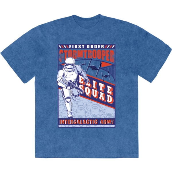 Star Wars - First Order Elite Squad Stone Wash Uni Denim T-Shirt ryhmässä MERCHANDISE / T-paita / Nyheter / Film-Musikal @ Bengans Skivbutik AB (5674594r)