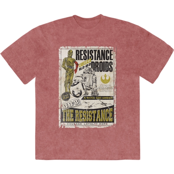 Star Wars - Resistance Droids Stone Wash Uni Kashmir Red T-Shirt ryhmässä MERCHANDISE / T-paita / Nyheter / Film-Musikal @ Bengans Skivbutik AB (5674595r)
