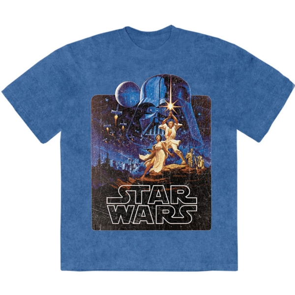 Star Wars - Luke & Leia Pose Stone Wash Uni Denim T-Shirt ryhmässä MERCHANDISE / T-paita / Nyheter / Film-Musikal @ Bengans Skivbutik AB (5674596r)