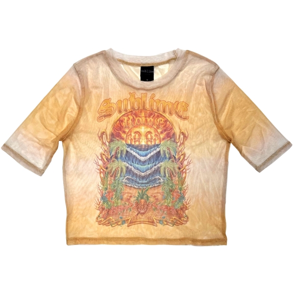 Sublime - Summer Season Lady Orange Mesh Crop T-Shirt ryhmässä MERCHANDISE / T-paita / Nyheter / Punk @ Bengans Skivbutik AB (5674604r)