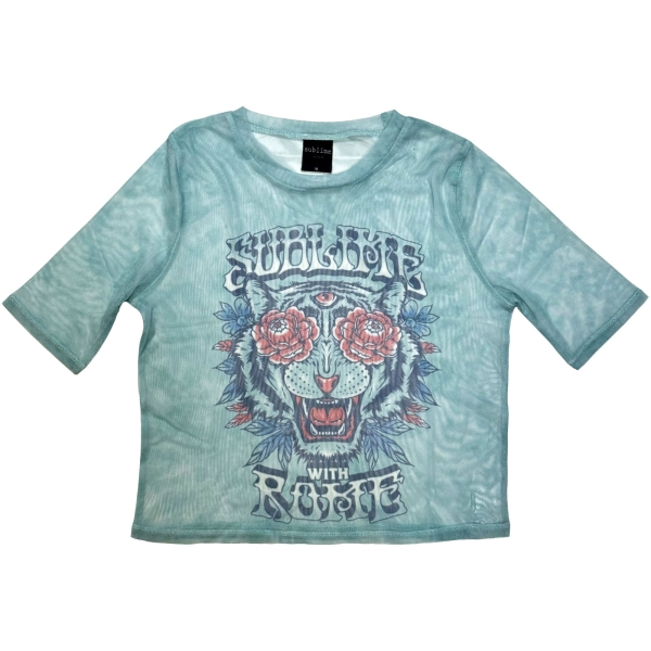 Sublime - With Rome Lady Lht Blue Mesh Crop T-Shirt ryhmässä MERCHANDISE / T-paita / Nyheter / Punk @ Bengans Skivbutik AB (5674605r)