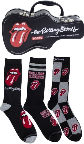 Rolling Stones - Crew Socks (3 Pack Collector Guitar Shape Tin) ryhmässä MERCHANDISE / Strumpor / Pop-Rock @ Bengans Skivbutik AB (5675517)