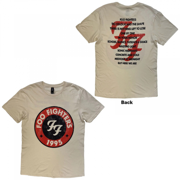 Foo Fighters - Unisex T-Shirt: 1995-2025 Albums (Natural) (Back Print) ryhmässä MERCHANDISE / T-paita / Kommande / Pop-Rock @ Bengans Skivbutik AB (5675964r)