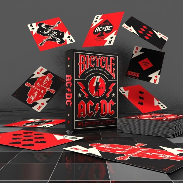 Ac/Dc - Playing Cards (6.5 Cm X 1.75 Cm X 9 ryhmässä MERCHANDISE / T-paita / Kommande / Hårdrock @ Bengans Skivbutik AB (5675993)