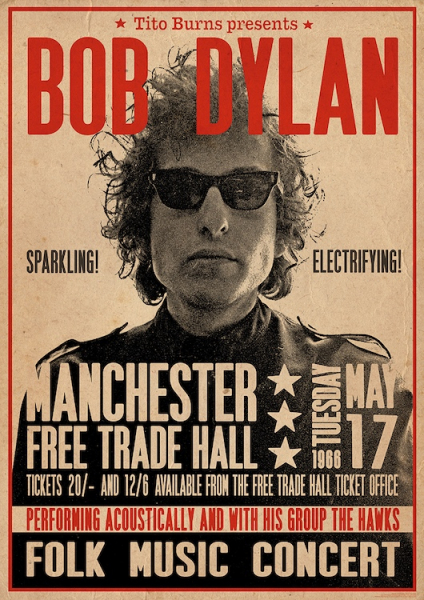 Bob Dylan - Manchester Free Trade Hall Concert Promo 91,5 X 61 Cm ryhmässä MERCHANDISE / Poster / Pop-Rock @ Bengans Skivbutik AB (5676201)