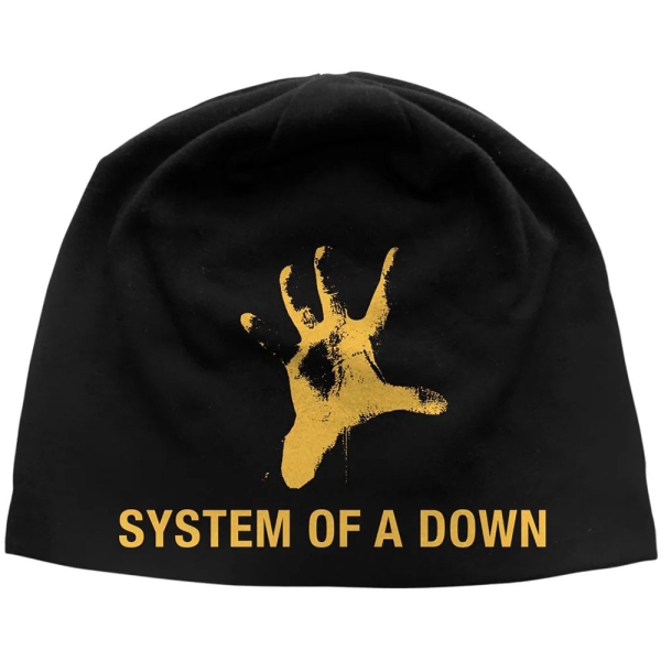 System Of A Down - Unisex Beanie Hat: Hand Jd Print (Black) ryhmässä MERCHANDISE / Merch / Kommande / Hårdrock @ Bengans Skivbutik AB (5676477)