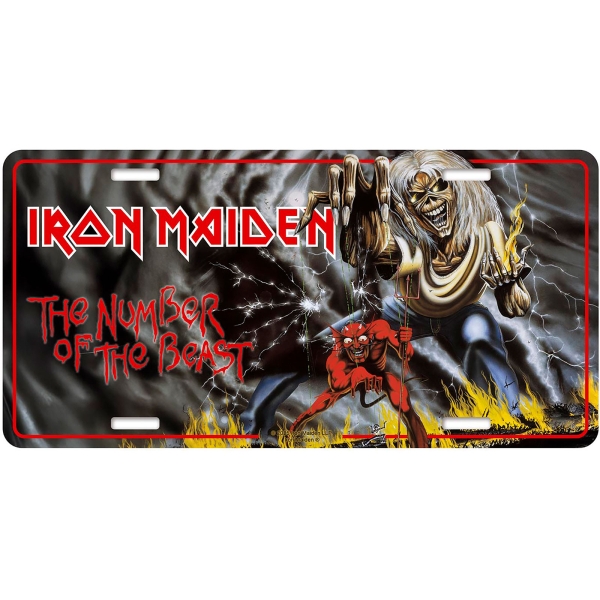 Iron Maiden - Number Plate: Number Of The Beast ryhmässä MERCHANDISE / Merch / Kommande / Hårdrock @ Bengans Skivbutik AB (5676498)