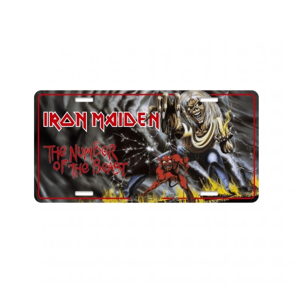 Iron Maiden - Number Plate Number Of The Beast (3 ryhmässä MERCHANDISE / Merch / Kommande / Hårdrock @ Bengans Skivbutik AB (5676498)