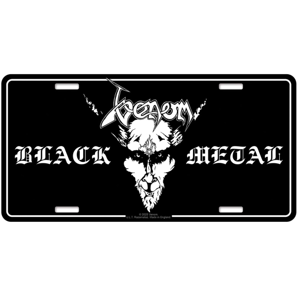 Venom - Number Plate: Black Metal ryhmässä MERCHANDISE / Merch / Kommande / Hårdrock @ Bengans Skivbutik AB (5676502)