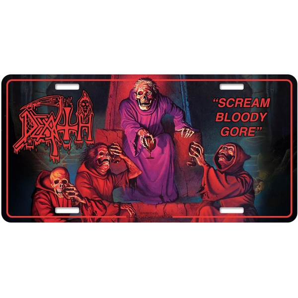 Death - Number Plate: Scream Bloody Gore ryhmässä MERCHANDISE / Merch / Kommande / Hårdrock @ Bengans Skivbutik AB (5676505)