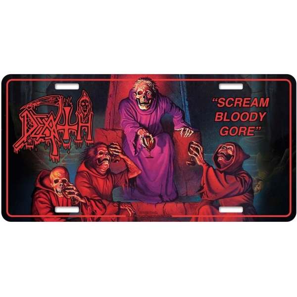 Death - Number Plate Scream Bloody Gore (30 ryhmässä MERCH / Keräilyesineet / Koristekilvet @ Bengans Skivbutik AB (5676505)