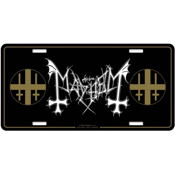 Mayhem - Number Plate: Logo ryhmässä MERCHANDISE / Merch / Nyheter / Hårdrock @ Bengans Skivbutik AB (5676511)