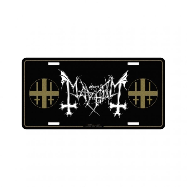 Mayhem - Number Plate Logo ryhmässä MERCHANDISE / Merch / Kommande / Hårdrock @ Bengans Skivbutik AB (5676511)