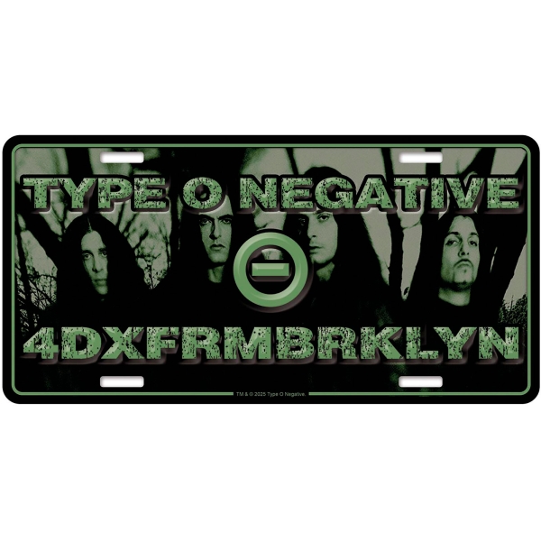 Type O Negative - Number Plate: 4Dxfrmbrklyn ryhmässä MERCHANDISE / Merch / Kommande / Hårdrock @ Bengans Skivbutik AB (5676513)
