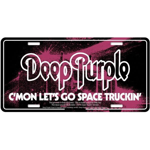 Deep Purple - Number Plate: Space Truckin' ryhmässä MERCHANDISE / Merch / Kommande / Hårdrock @ Bengans Skivbutik AB (5676520)