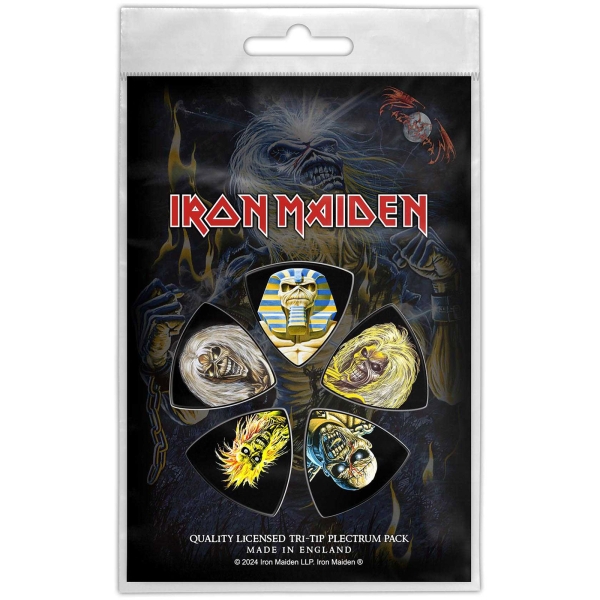 Iron Maiden - Tri-Tip Plectrum Pack: Classic Albums ryhmässä MERCHANDISE / Merch / Kommande / Hårdrock @ Bengans Skivbutik AB (5676553)