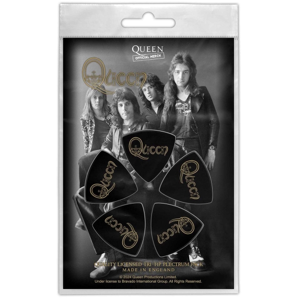 Queen - Tri-Tip Plectrum Pack: Logo ryhmässä MERCHANDISE / Merch / Kommande / Pop-Rock @ Bengans Skivbutik AB (5676555)