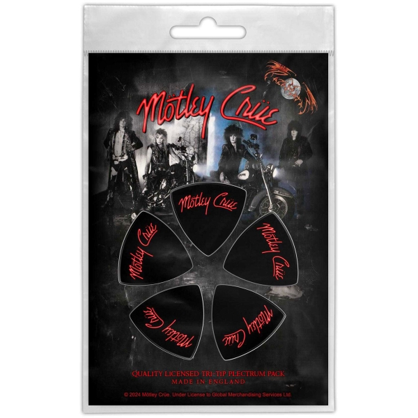 Motley Crue - Tri-Tip Plectrum Pack: Logo ryhmässä MERCHANDISE / Merch / Kommande / Hårdrock @ Bengans Skivbutik AB (5676556)